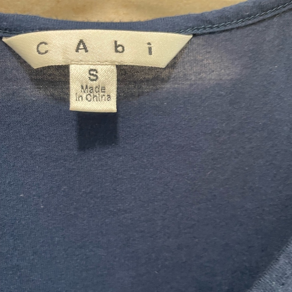 CABI Shirt Sleeveless Crossover Tee Womens S French Navy Blue $64 Jersey - Picture 9 of 9
